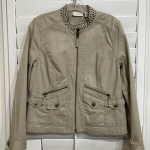 Chico’s Khaki Long Sleeve Jacket size 1